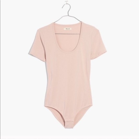 Madewell Tops - Madewell Cameo Scoop Short Sleeve Bodysuit Pink Size Medium
